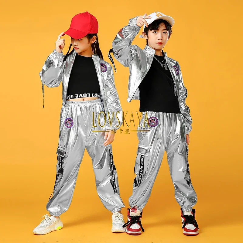 Tuta spaziale per astronauta di Street Dance maschile per bambini Hip Hop Cool Walk Fashion Suit Stand Drum Jazz Performance Suit Set