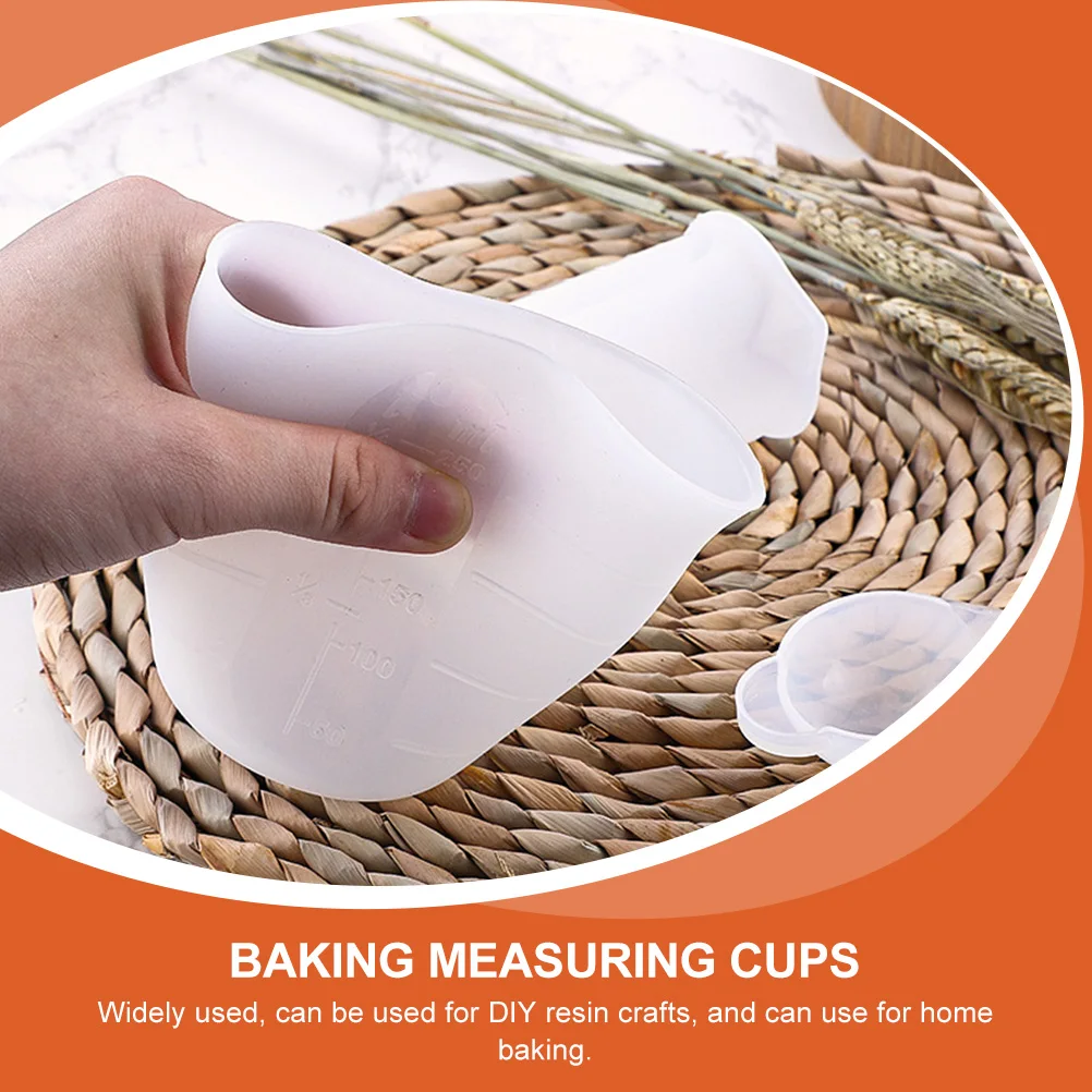 

2Pcs Silicone Measuring Cups Baking Mixing Cups for Epoxy DIY Crafts H made Liquid Solid Measuring Tools
