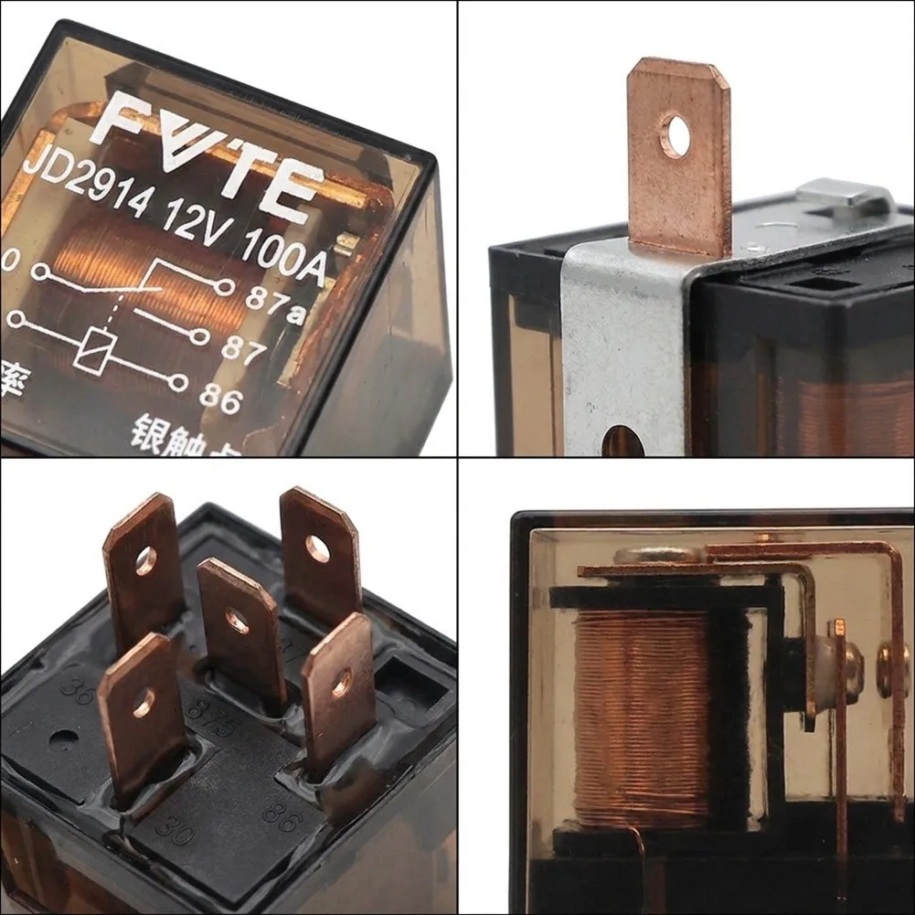 High Capacity Car Relay 12V24V 100A Waterproof Design Wide Operating Temperature Range for ideal for Automotive Applications