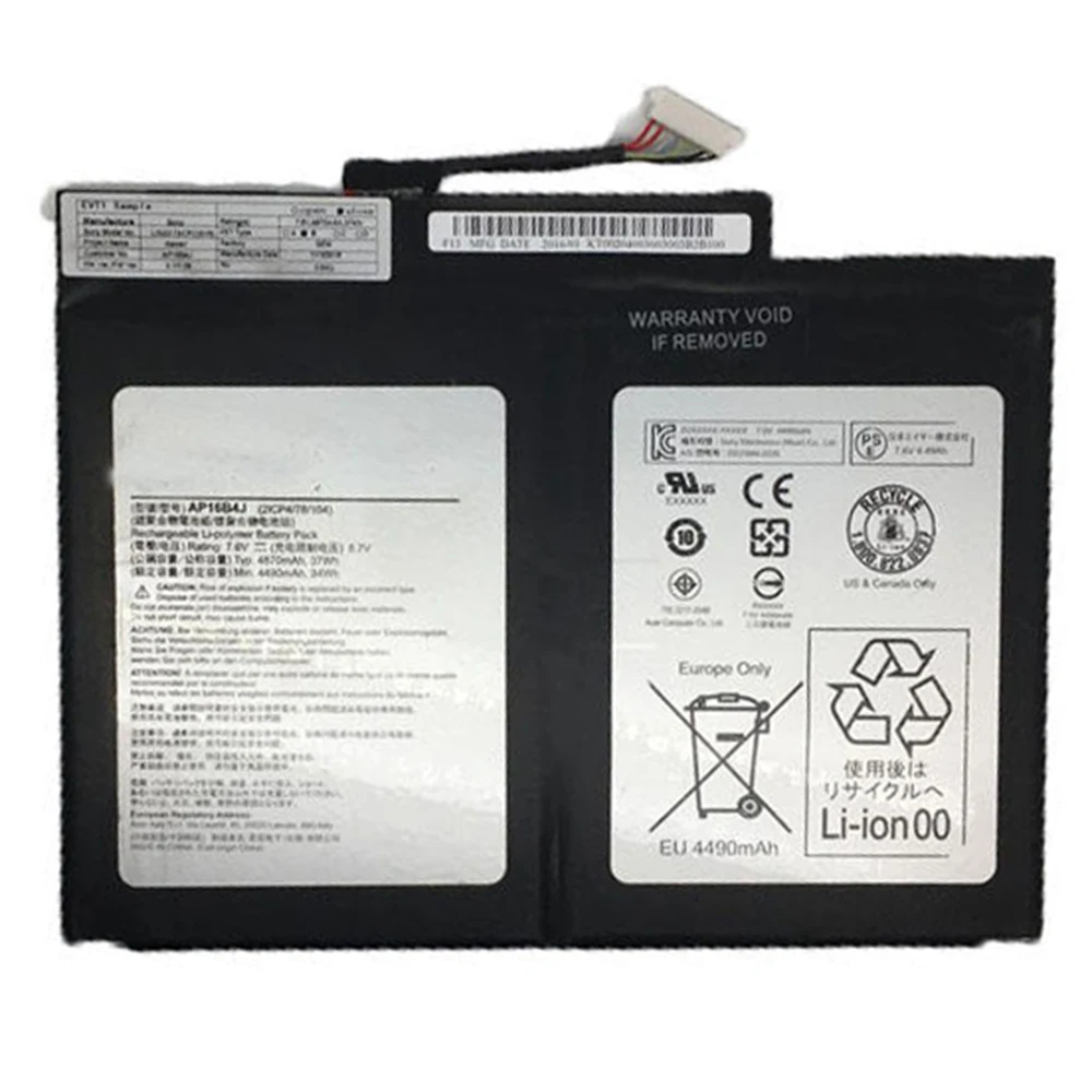 Imagem -03 - Original Genuíno Ap16b4j 7.6v 37wh Bateria do Portátil para Acer Switch Alpha 12 Sa5271 Sa5-271p Sw51252-513b Novo