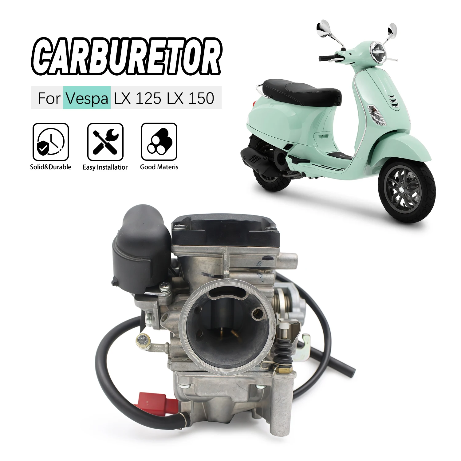 Accesorios para Motocicleta, Carburador para Scooter Vespa Piaggio LX 125 2005-2007 2008 2009 LX 150 2005 2006 2007 2008 CM129213