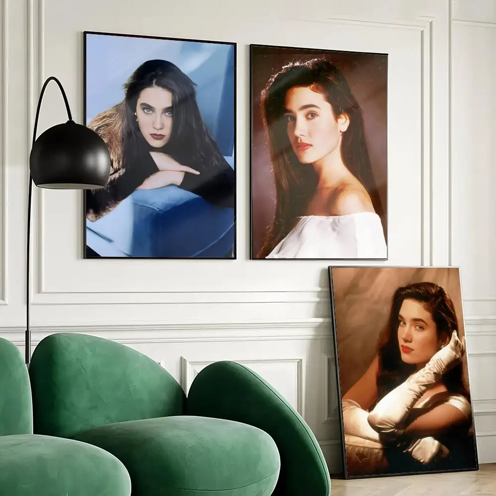Actress J-Jennifer Connelly Poster Waterproof Wall Art Sticker for Home Bar Decoration, Self-Adhesive Room Wall Decor Mural