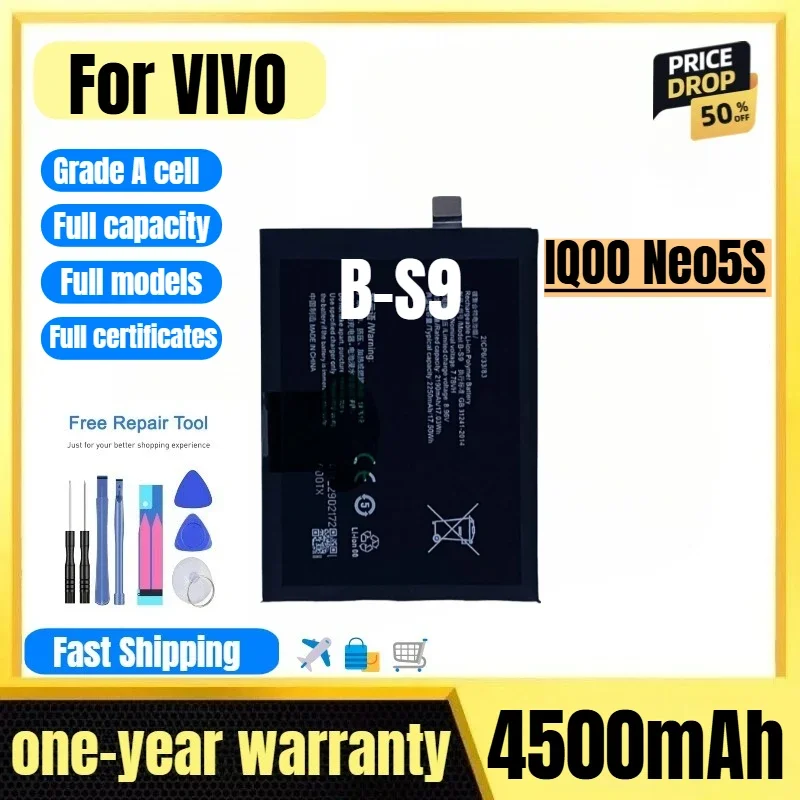 B-S9 for VIVO IQOO Neo5S Mobile Phone Battery 0 Cycle High Quality High Capacity  Replacement Bateria Grade A Cell with Tools