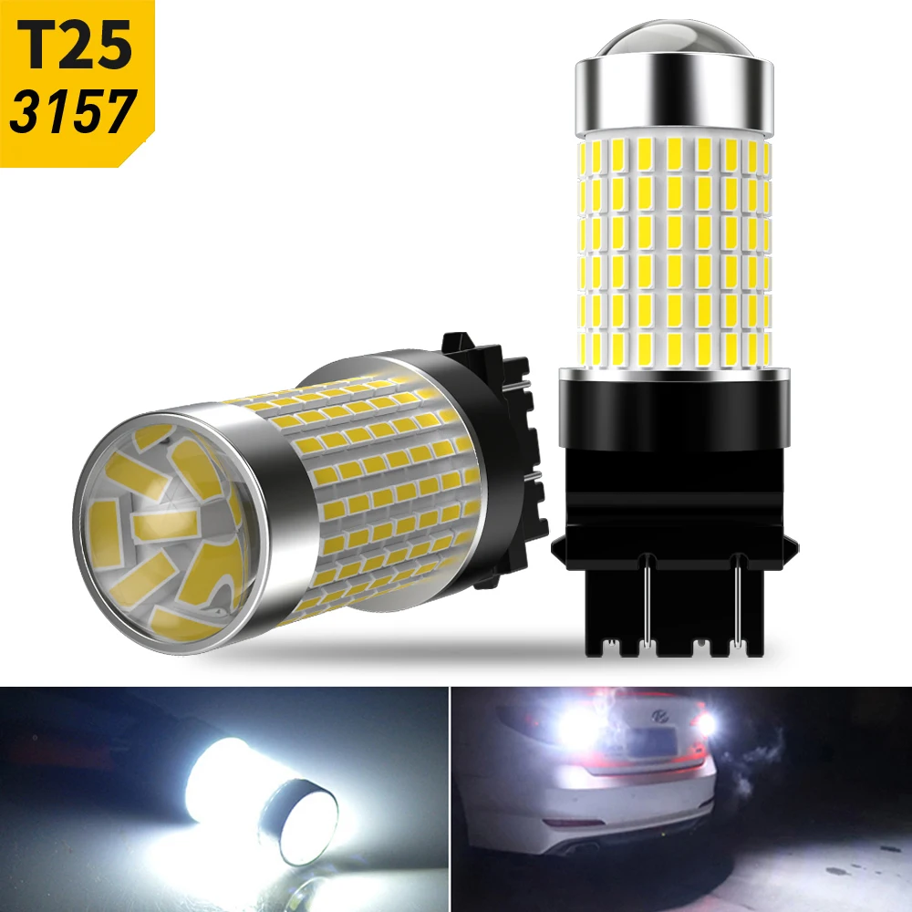 2pcs T25 3157 P27/7W 3156 P27W 3457 LED Canbus No Error Direction Indicator Bulbs High Power Error Free Turn Signal Lights12v