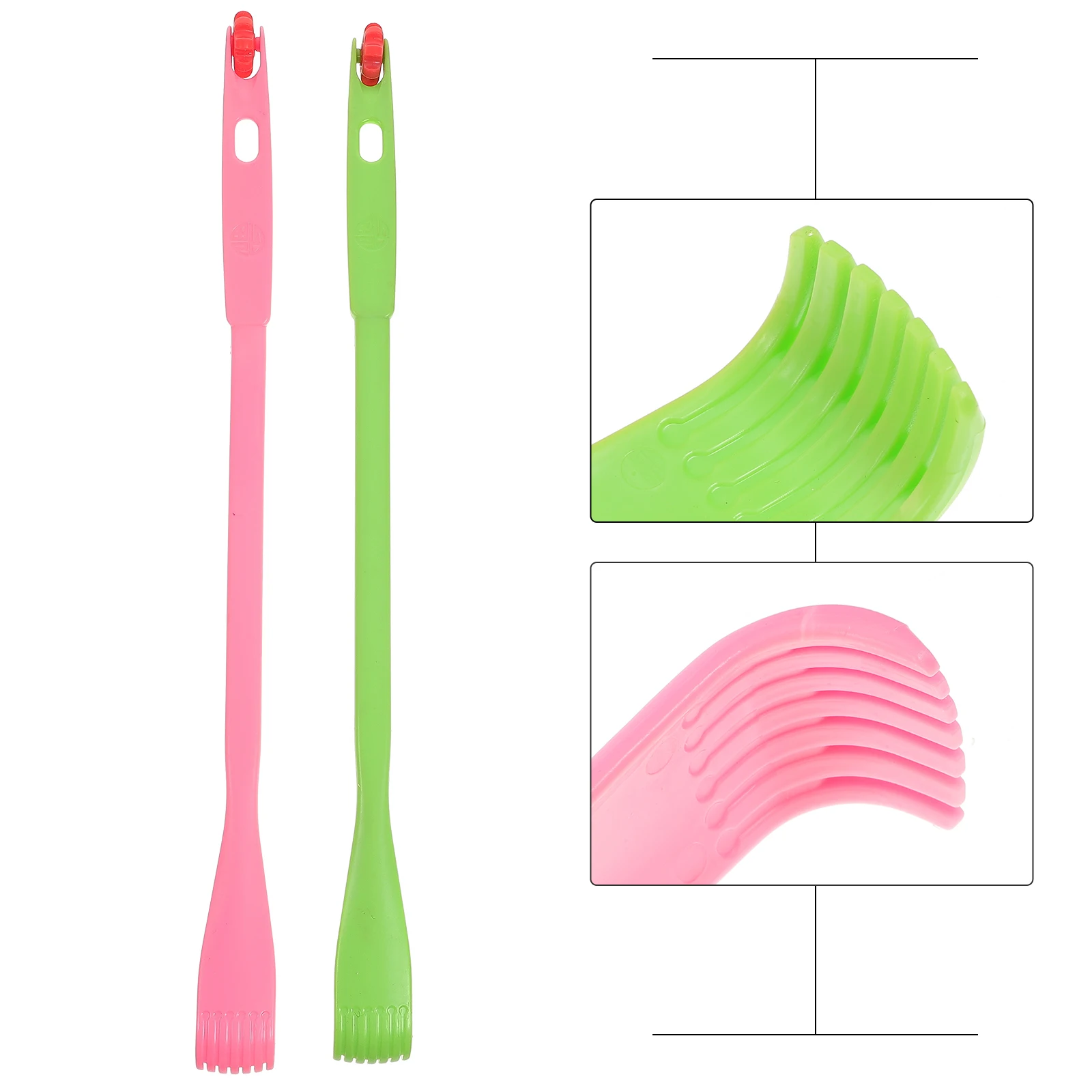 

2pcs Abs Long Handle Back Scratcher For Home Use Scratch Neck Shoulder Hand Back Massager Tool