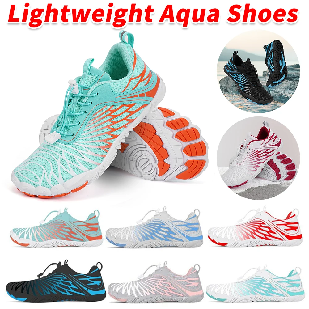 Breathable Aqua Shoes Lightweight Elastic Drawstring Water Shoes for Men/Women, Perfect for Trekking/Climbing/Beach Activities