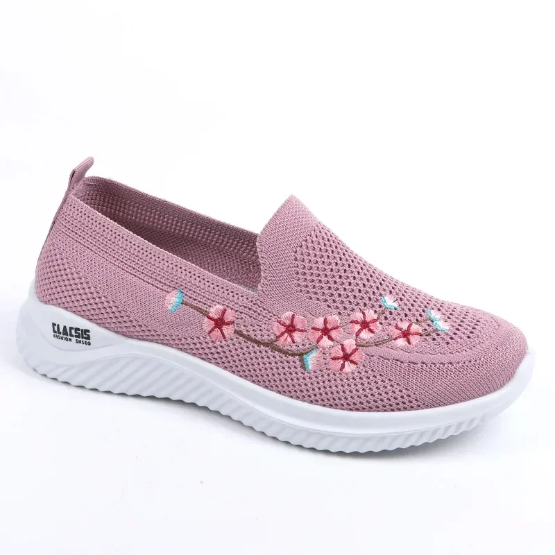 Shoes Womens Sneakers Mesh Breathable Floral Comfort Mother Soft Solid Color Fashion Ladies Footwear Lightweight Shoes for Women