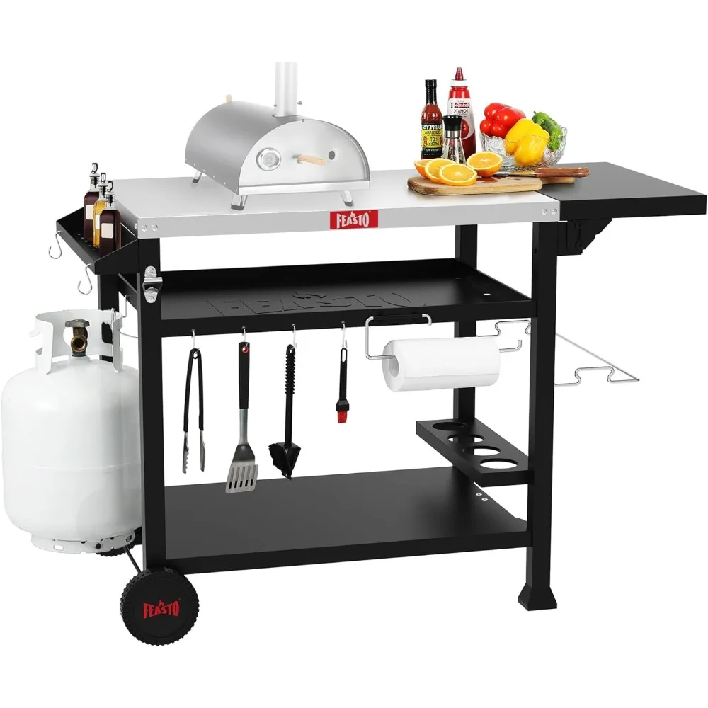 Outdoor Grill Cart, Pizza Oven Table Stand for Outdoor Indoor, 40