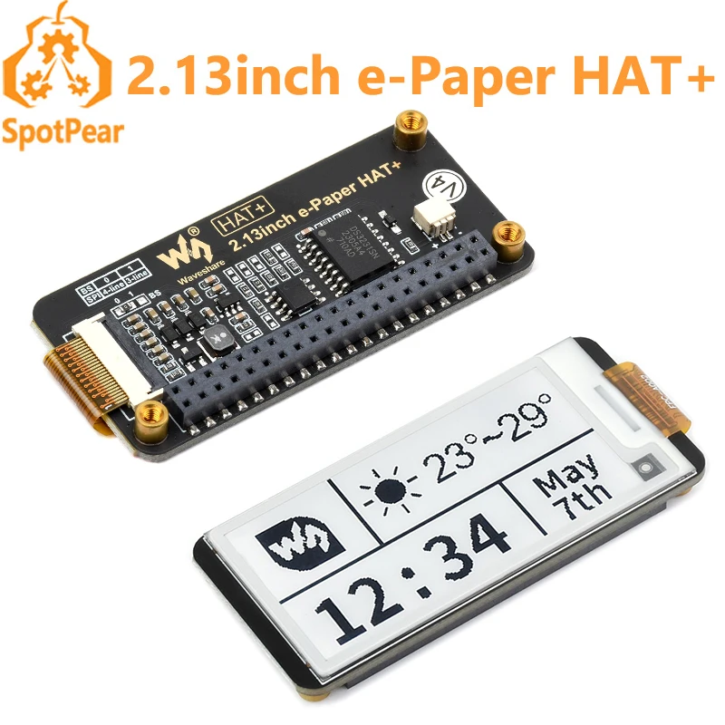 E Paper HAT da 2,13 pollici + E-Ink 250x122 nero-bianco per Raspberry Pi /Jetson Nano /Sunrise X3 Pi /Pwnagotchi