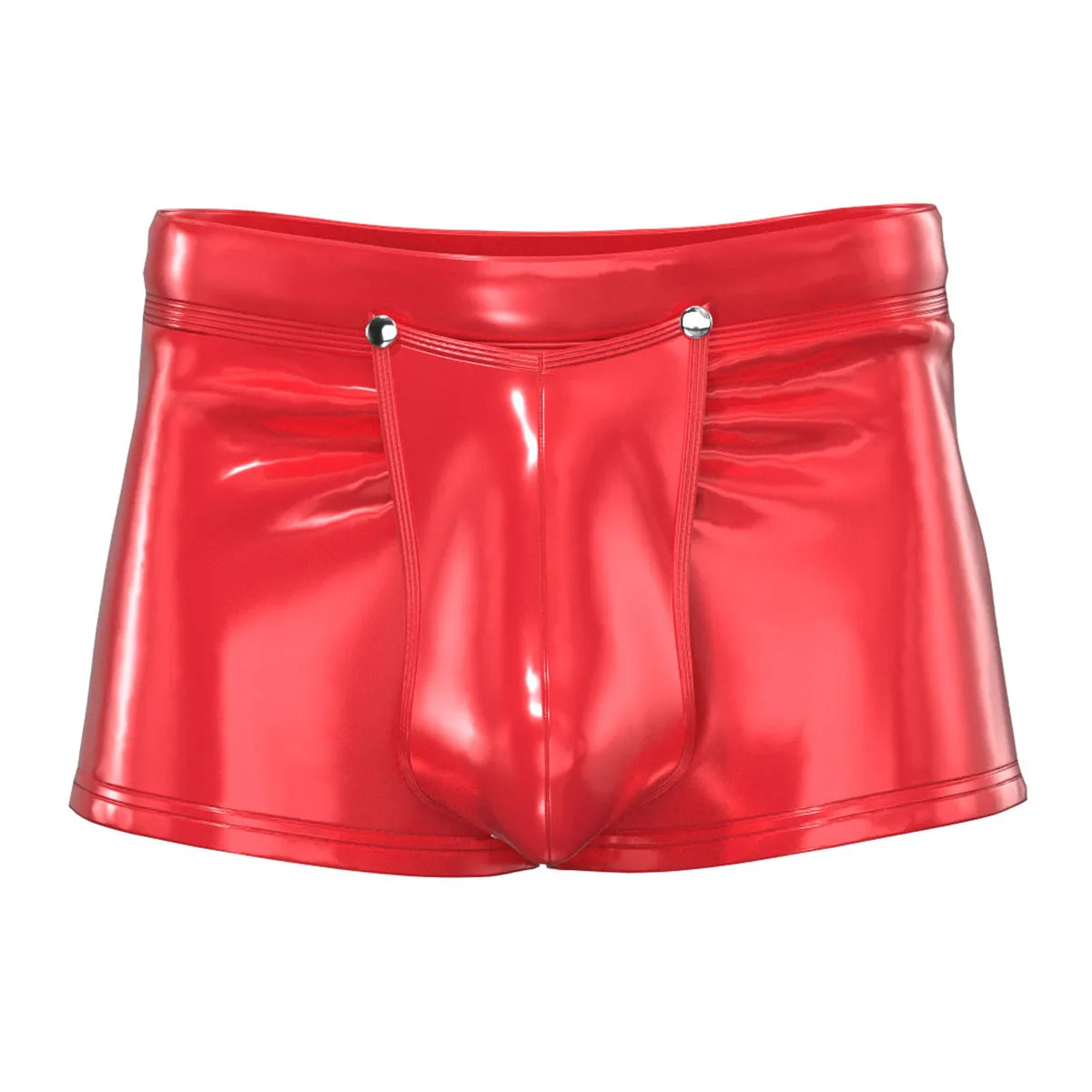 Mens Sexy Open Crotch Leather Boxer Bulge Pouch Erotic Below Underwear Exposed Fetish Hot Short Leather Pants Crotchless Sexi