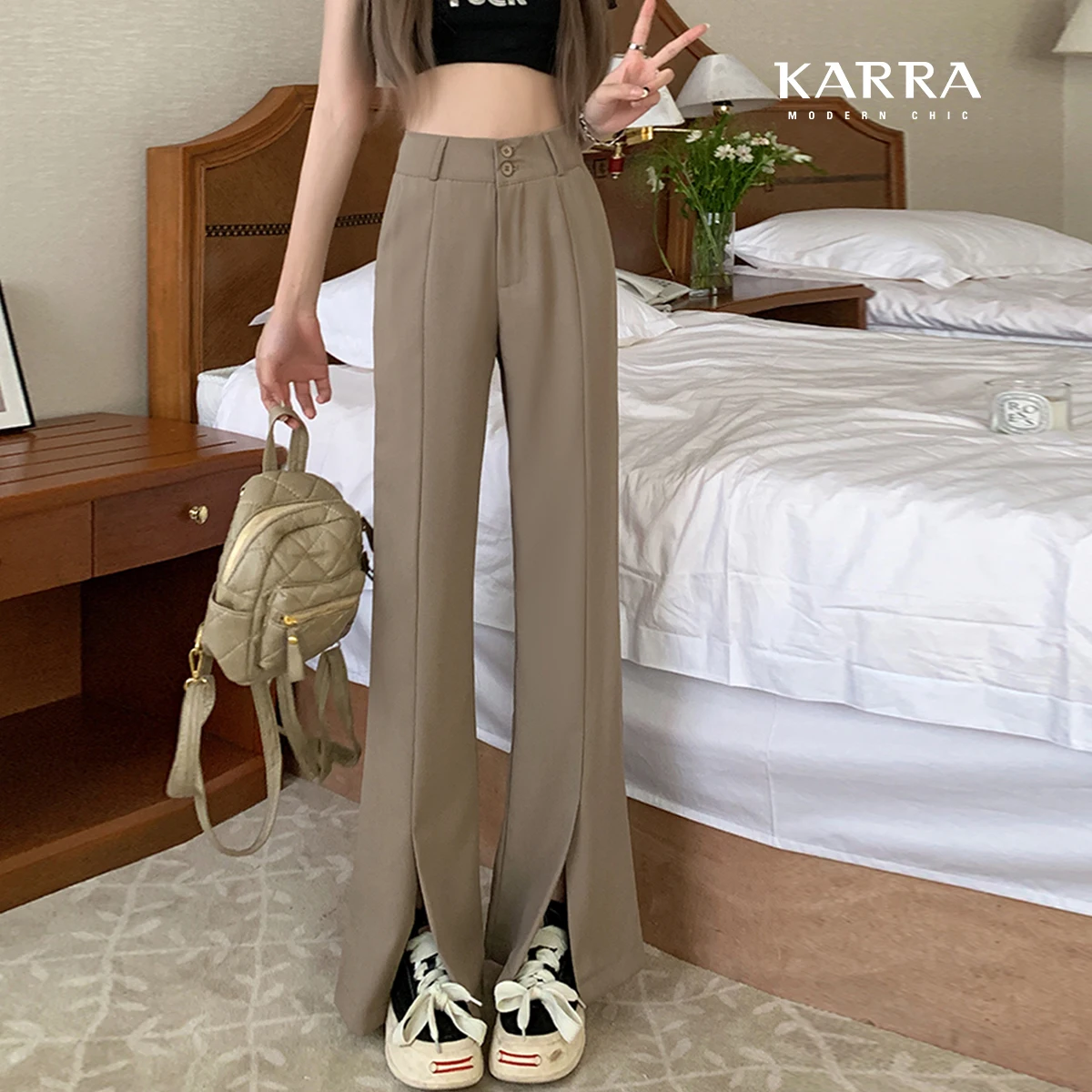 KARRA (till 77) Slit-point two-button slacks _ KB3FPT008C