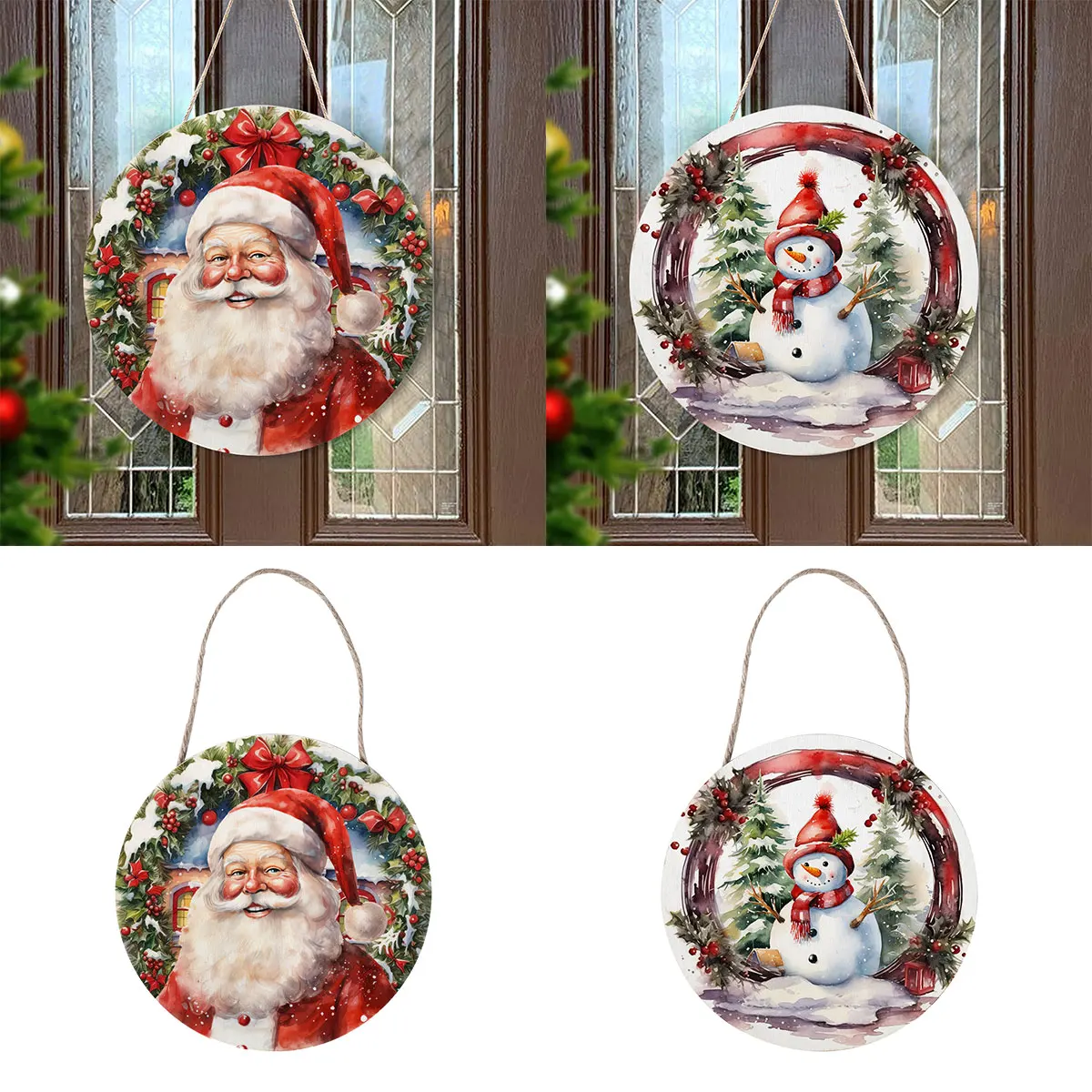 Christmas Wooden Wall Hanging Merry Christmas Decors for Home 2024 Wall Hanging Xmas Ornaments Navidad Natal New Year Gift 2025