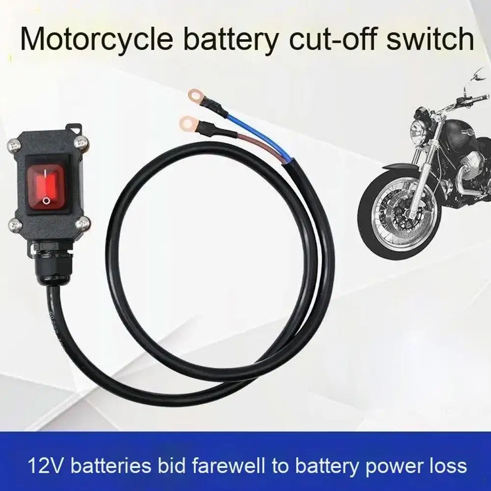 

30/50/100cm Cable Motorcycle Kill Switch Heavy Duty Battery Disconnect Switch Waterproof Power Cut Off 12V/24V