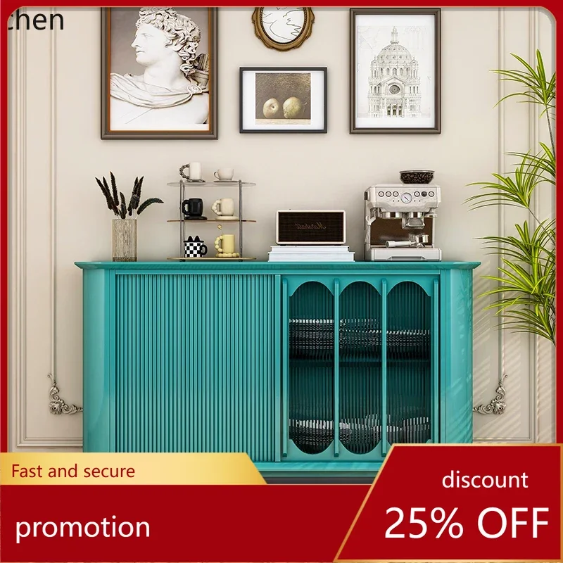 

HXL light luxury solid wood low side cabinet retro living room storage chest restaurant wine bookcase