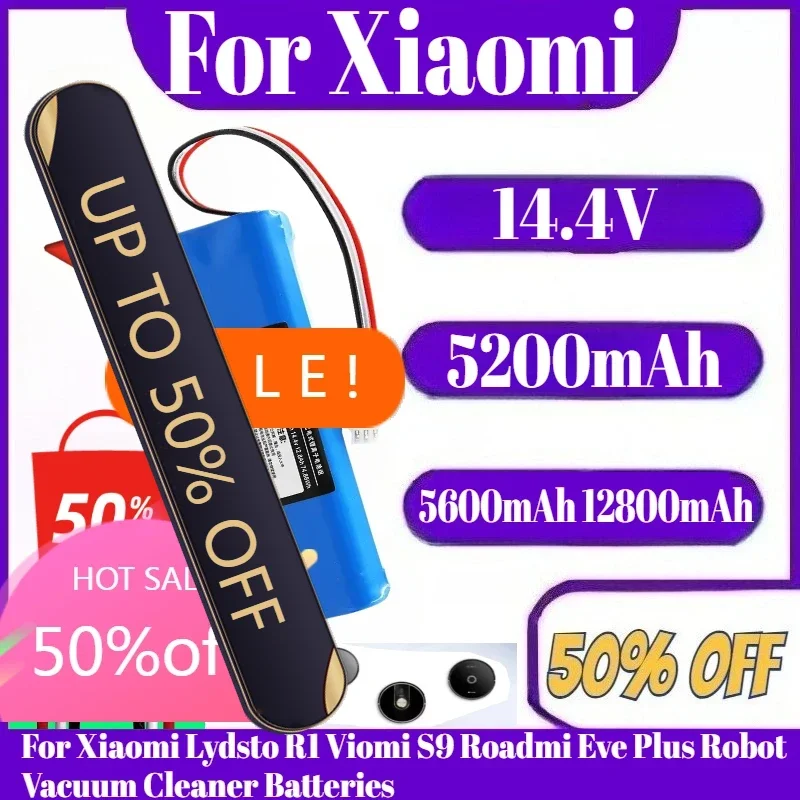 

14.4V High Capacity Rechargeable Li-ion Battery For Xiaomi Lydsto R1 Viomi S9 Roadmi Eve Plus Robot Vacuum Cleaner Batteries