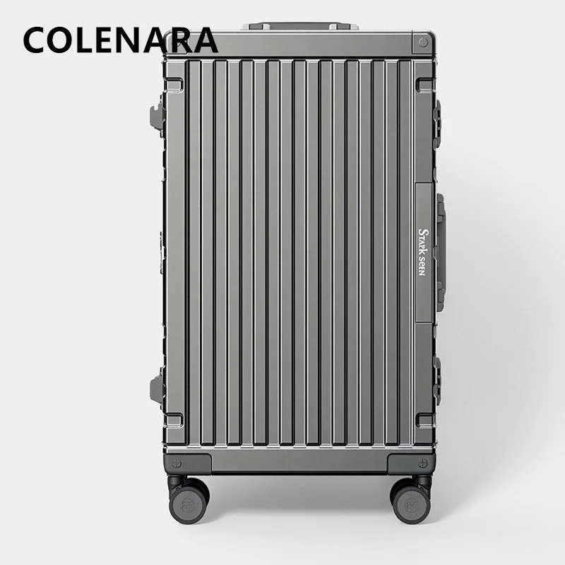 COLENARA جديد حقيبة الألومنيوم الإطار الصعود صندوق سعة كبيرة 20 "24" 26 "28" 30 بوصة سميكة حقيبة تروللي بعجلات أمتعة السفر