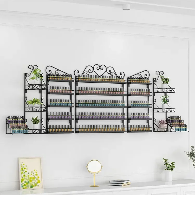 Iron Art Manicure Shelf Manicure Rack Display Rack Net Nail Polish Oil Shelf  Hanging Wall Nail Polish Rack Wall Display