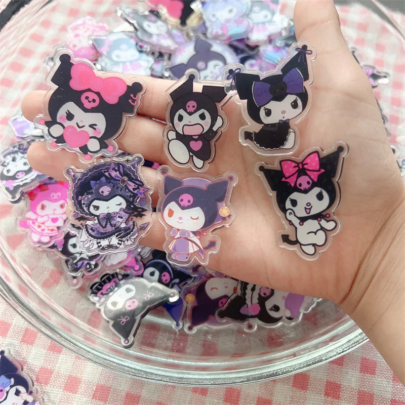 30pcs Random Kuromi Acrylic Patch DIY Bag Jewelry Crafts Accessories For Keychain Brooch Phone Case Anime 2cm Ornament