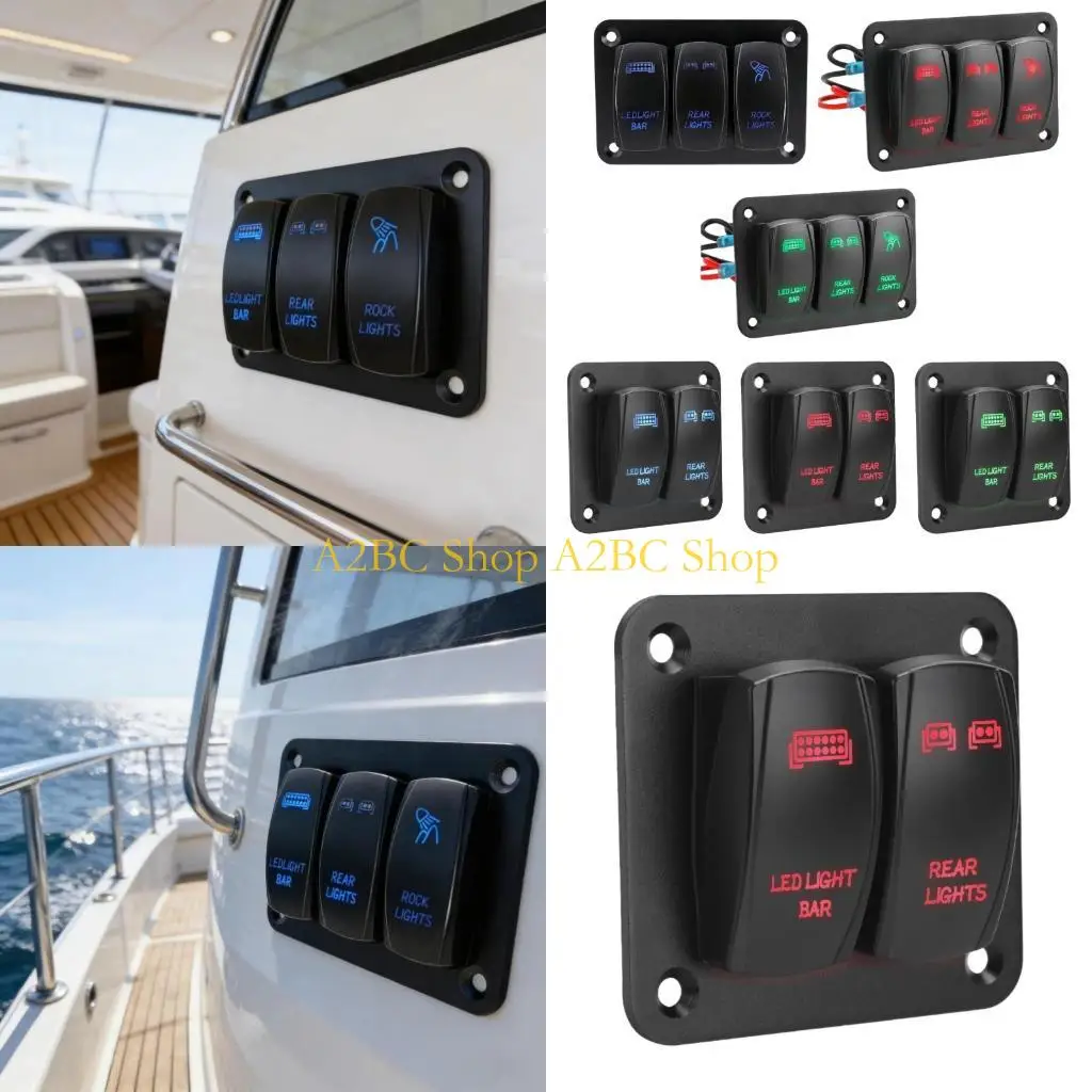 A2BC Waterproof 12 24V Toggle Switches Control Panel For Boat Yacht Caravans 2/3 Way
