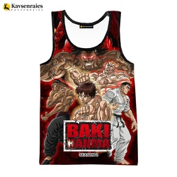 2023 Newest Baki Hanma Fashion Summer Men Tank Tops Sleeveless Spring Harajuku Personality 3D Printed Beach Tops Tees