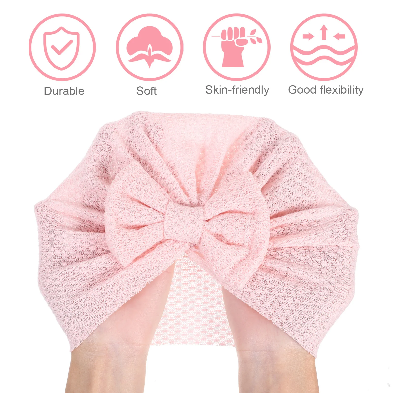 

Baby Girl Newborn Polyester Bowknot Hat Elastic Soft Hospital Photo Bonnet Infant Hats Newborn Bow Hat Baby Hats with Bows