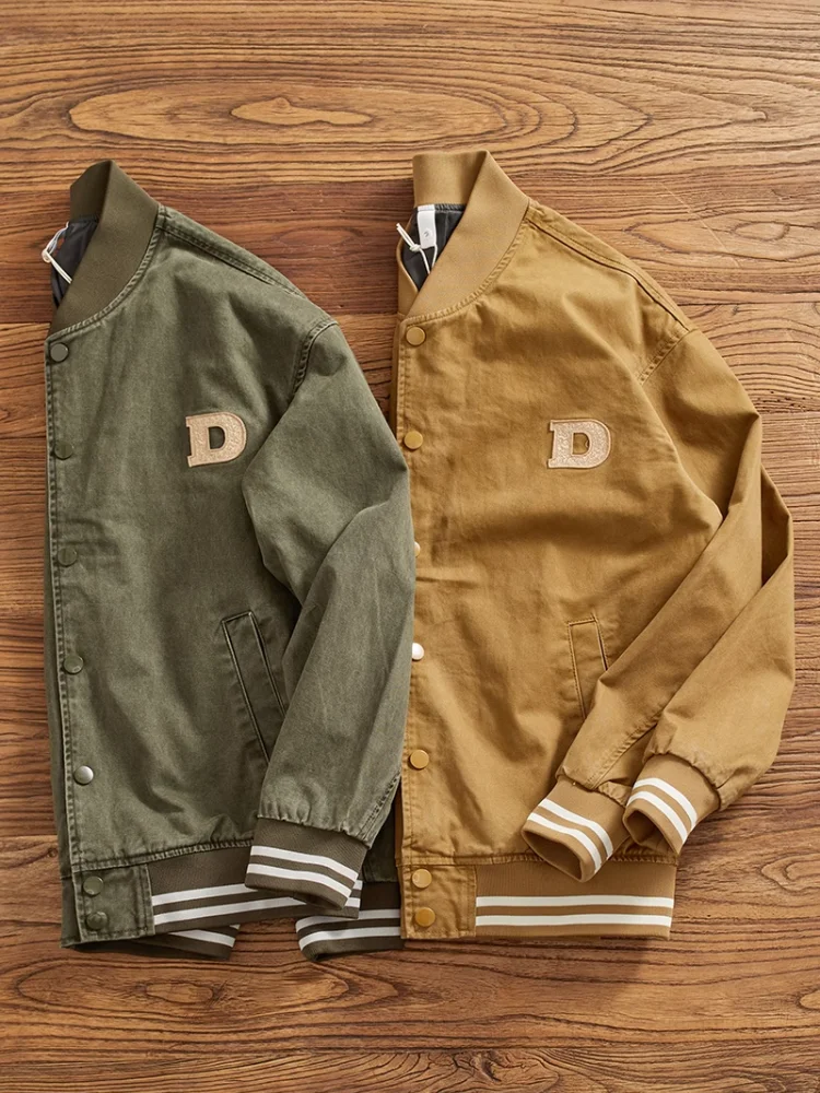 メンズアメリカンレトロ野球ジャケット,純綿,ウォッシュ,レジャーコート,ファッション服,新しい秋冬,2023