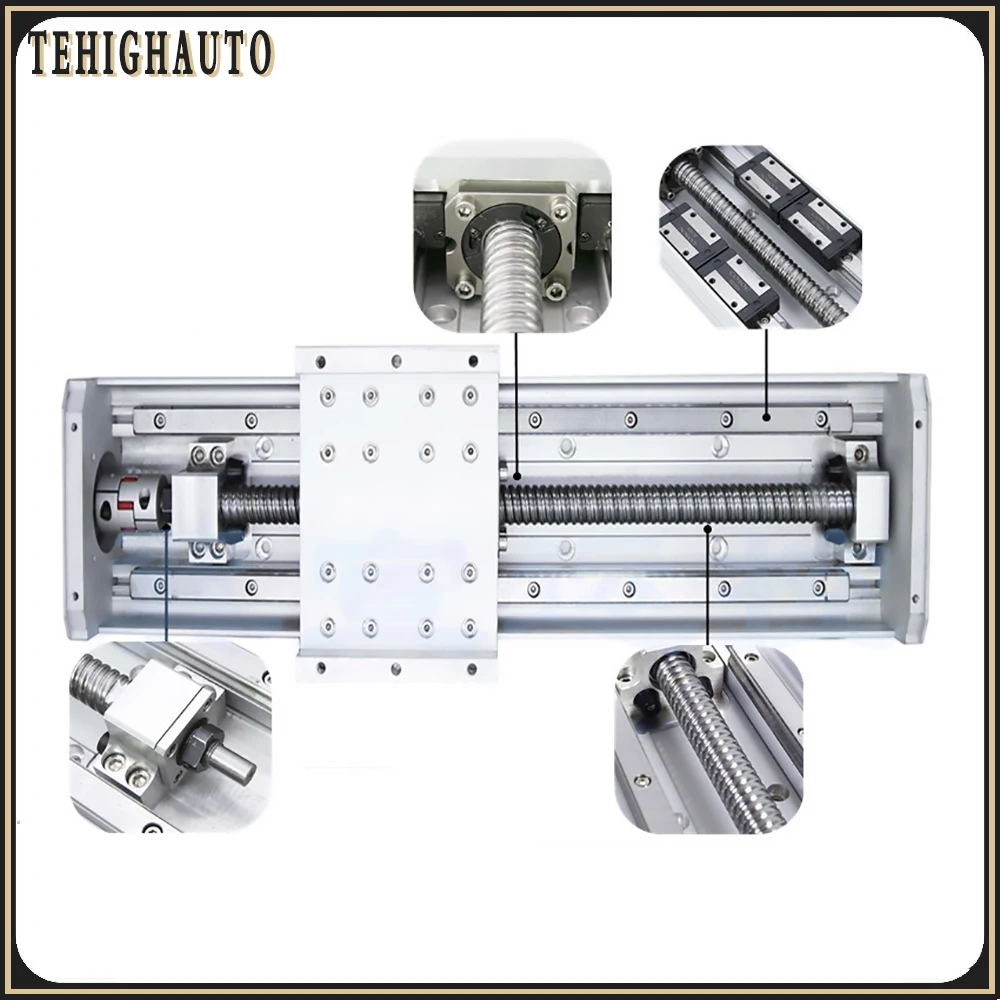 125MM width Heavy Semi-Enclosed Module Sliding Table 15MM Guide 4Pcs HGH15CA Sliders Ballscrew SFU2005 Workbench Linear module