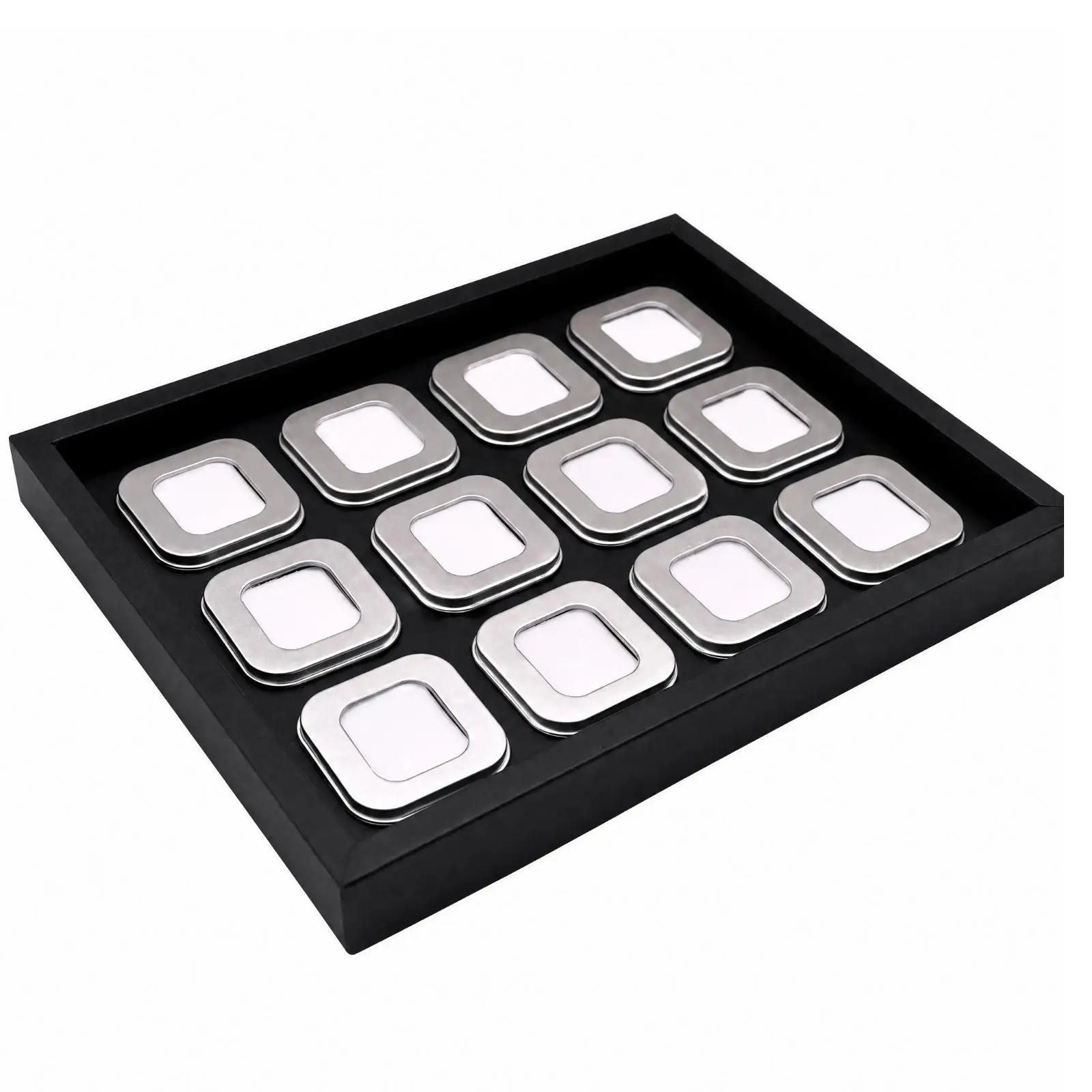 Gemstone Display Tray Single-Layer Gemstone Storage Tray Machine-Pressed Molded for Gem Collectors, Exhibitions, Workshops