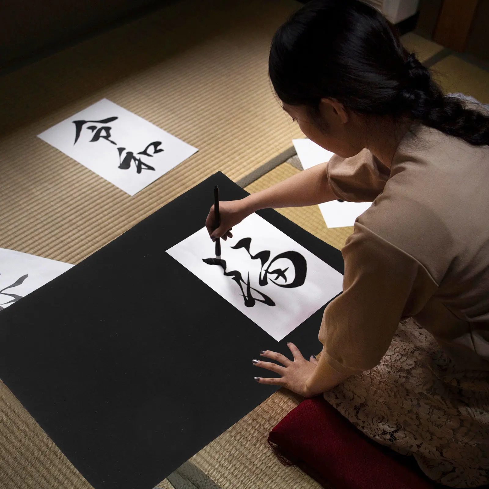 Calligraphy Felt Mat Rectangular Lightweight Portable for Home Office Smooth Ink Absorption Writing Desk Pad Felt Mat