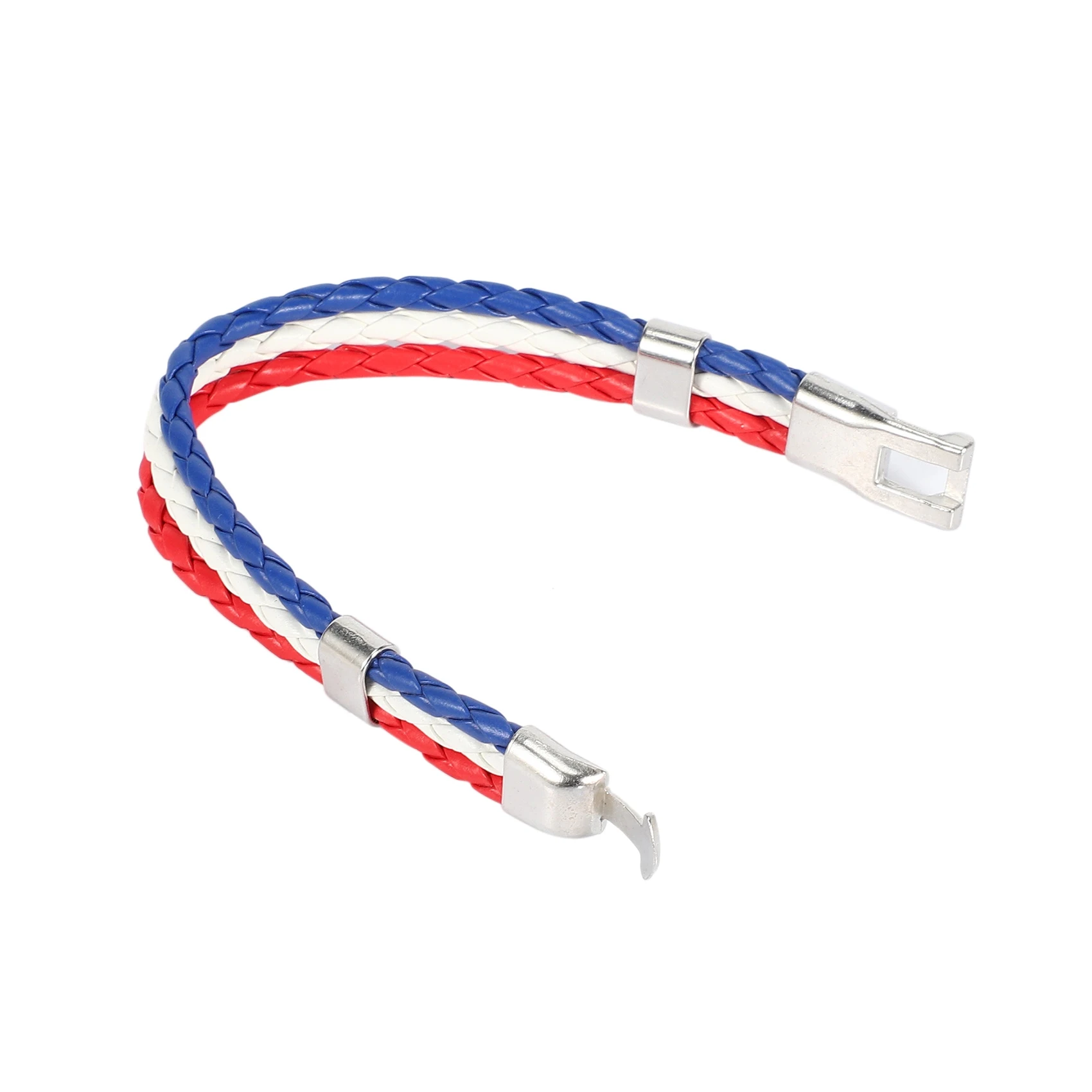 Jewelry Bracelet, France French Flag Bracelet, Alloy, White Red-Blue (Width 14 Mm, Length 20 Cm)