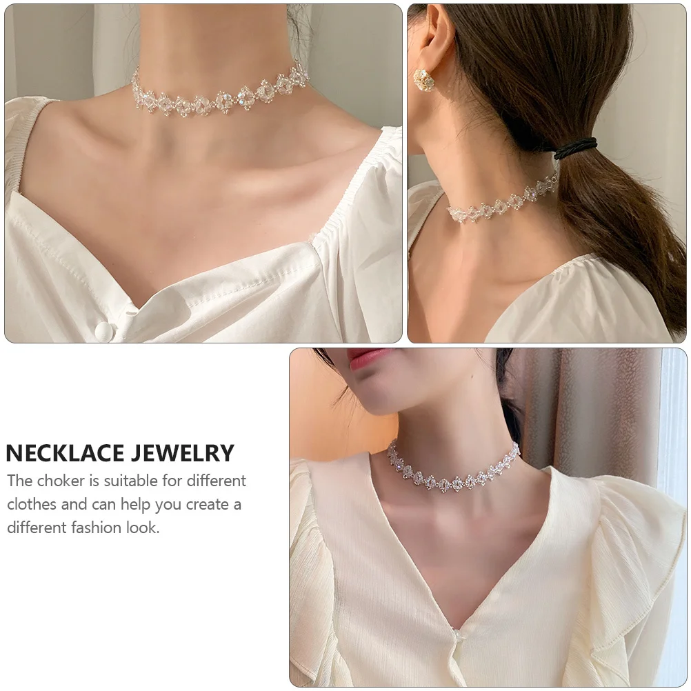 

Delicate Crystal Choker For Women Fine Workmanship Durable Clavicle Chain Neck Decoration Girl Fashion Accessory
