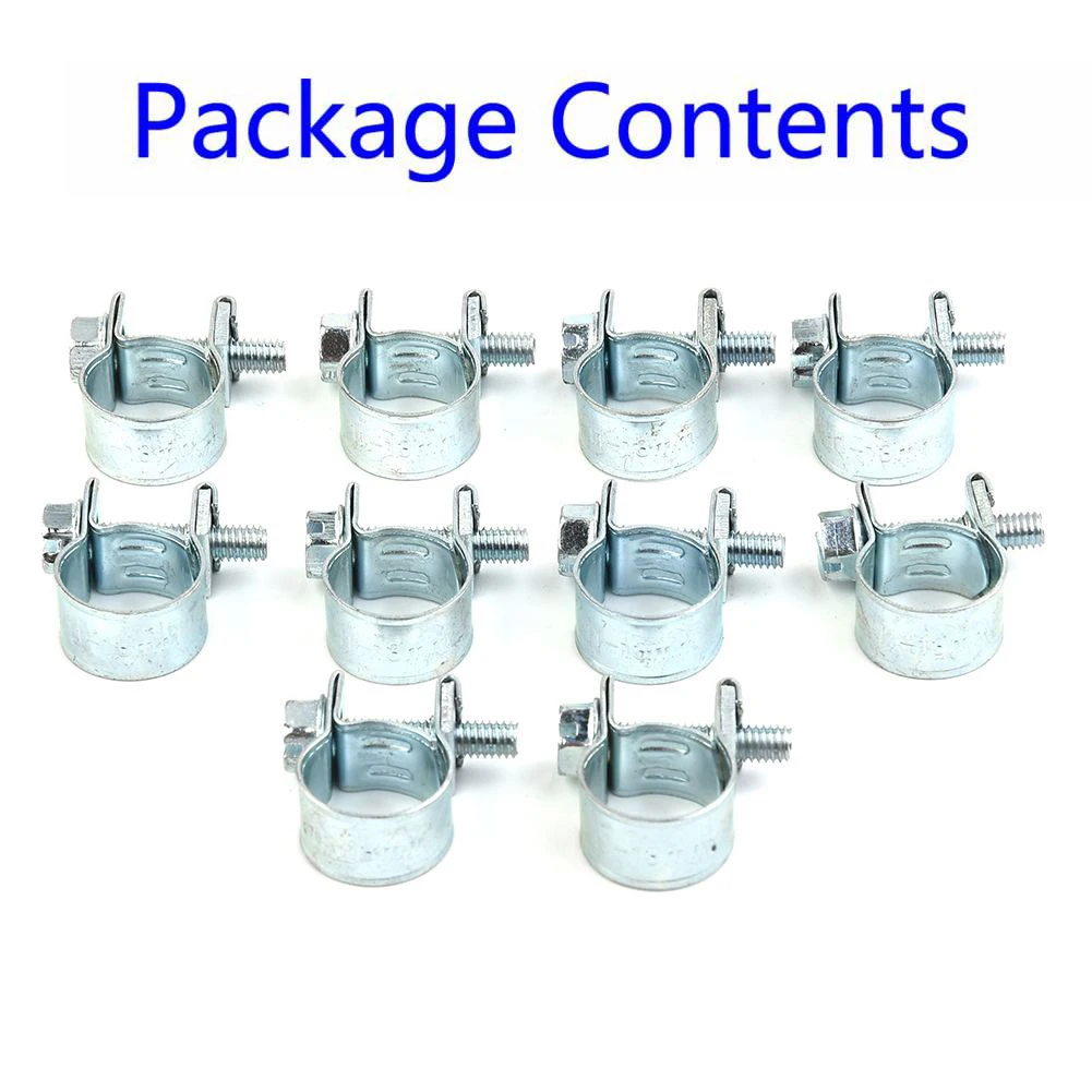 10 Pcs Hose Jubilee HOSE Clip Kit 21-34mm Clamp Fuel Line Diesel Petrol Pipe Clamps Clips Galvanized Iron Hose Clips Set