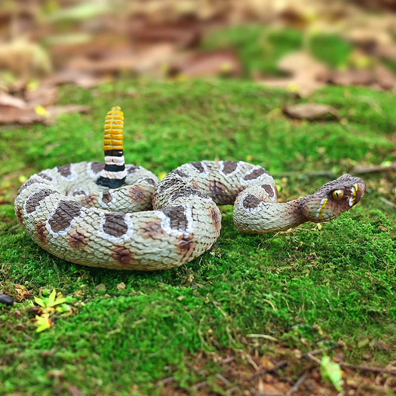 محاكاة شخصية الأفعى الجرسية نموذج الأفعى للأطفال لعبة تعليمية، تمثال عمل الحيوان، زخرفة وهدية
