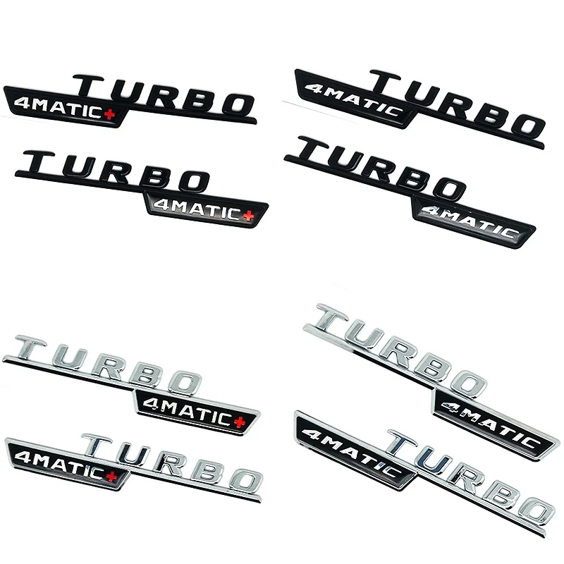 3D ABS Coche Maletero Trasero Logo Letras BITURBO TURBO 4MATIC Emblema Insignia Pegatina Para Mercedes C43 C 43 AMG W205 W204 Ac