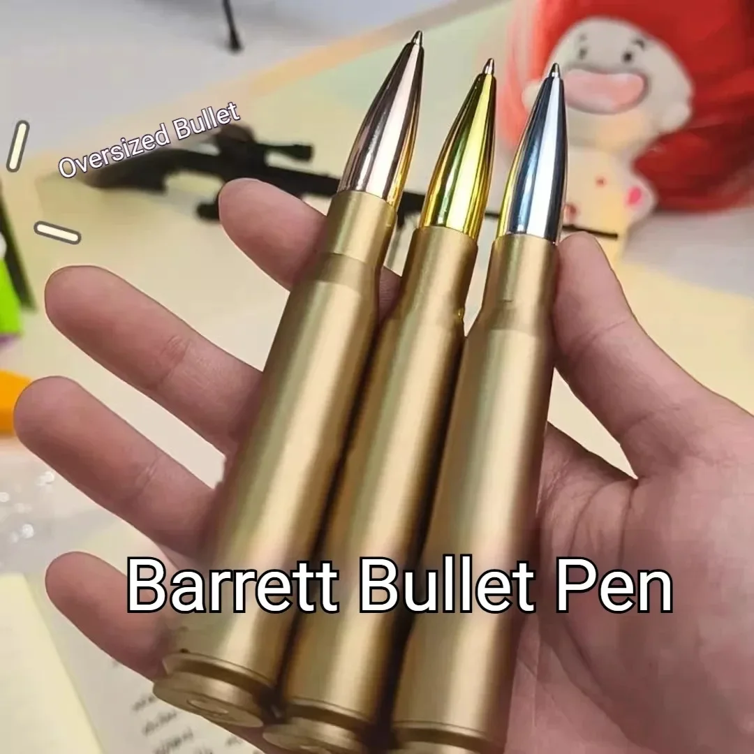 3-Pack of Bullet-Shaped Creative simulation Barrett bullet ballp oint pen cartoon rotating gel pen quick dry pen for students