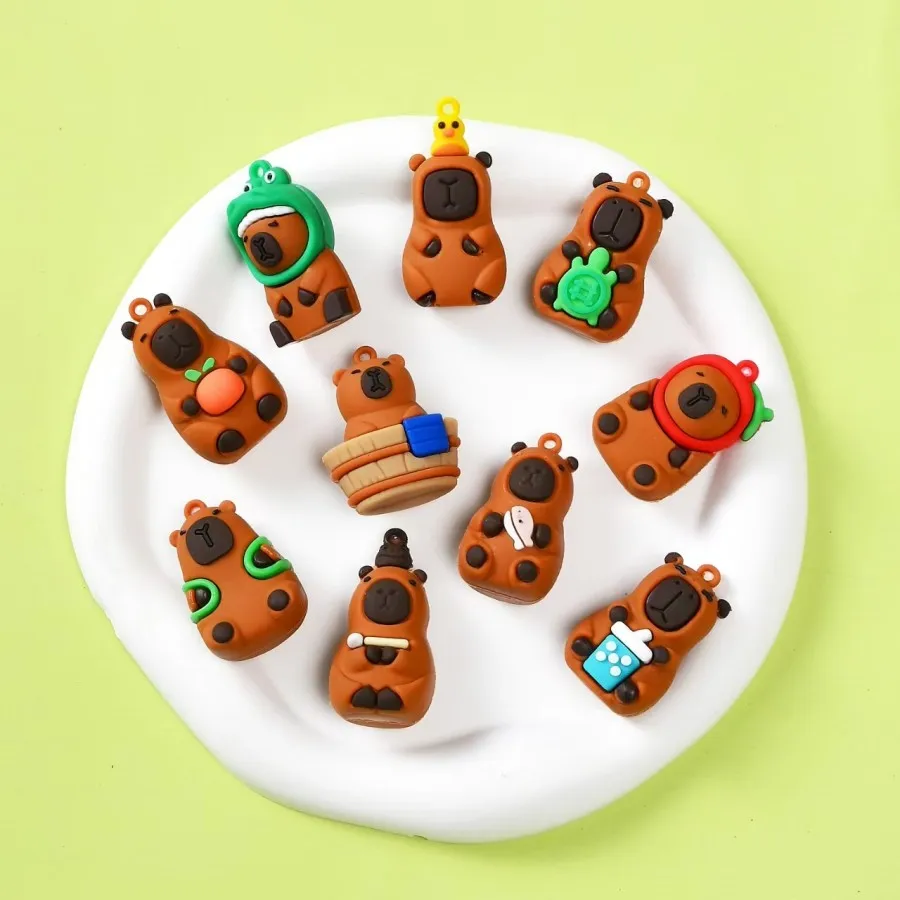 Cute 24pcs/Set Capybara Figure Blind Box Anime Capibara Figures Doll Keychain Pendant Decoration Toy For Children Christmas Gift