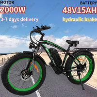 Electric Bike 2000W Dual Motor Drive 48V15ah Hydraulic Brake E-bike Adult 20*4.0 Fat Tire Bike Mountain Snow Electric Bicycle