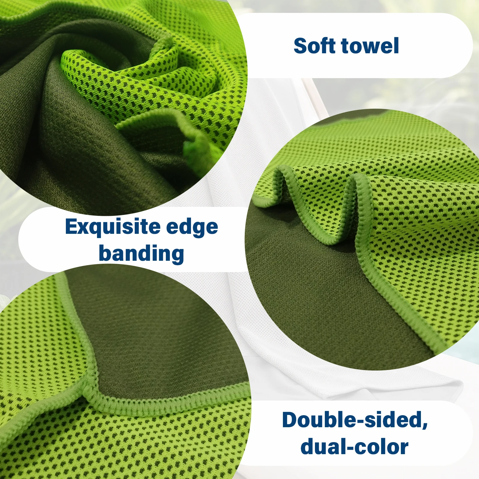 Portable Breathable Bird-Eye Mesh Evaporative Cooling Towel Quick Chill Sports Towel for Sweat Dissipation