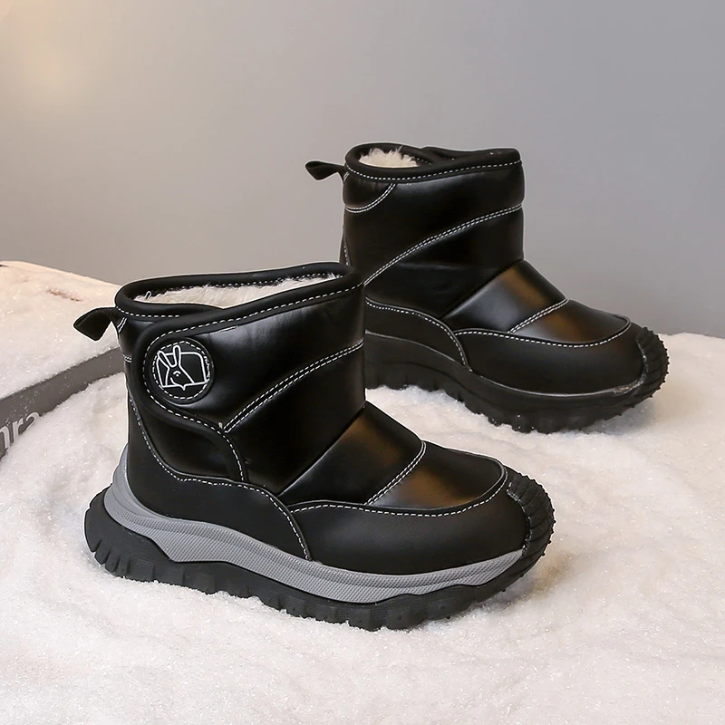 

Лидер продаж, зимние модные спортивные ботинки на толстой подошве и бархатные теплые модные ботинки, детские удобные повседневные кроссовки с милым рисунком