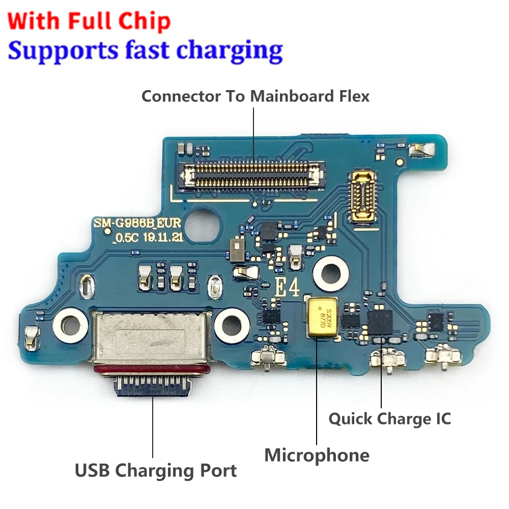 NEW USB Charger Socket Connector Charging Port Board Microphone Flex Cable For Samsung S20 Plus Ultra G986B G988B G981B