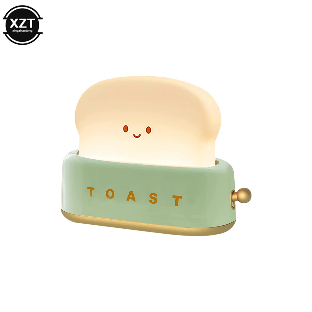 2023 NEWEST LED Bread Maker Night Light USB Charging Dimming Bedside Table Night Light Student Fun Switch Mood Light Girl Gift