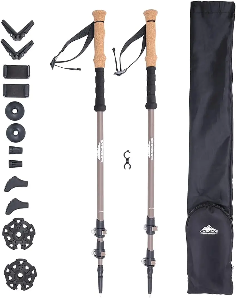 

Carbon Fiber Trekking Poles with Quick Lock, Camera Mount & Accessories for Hiking