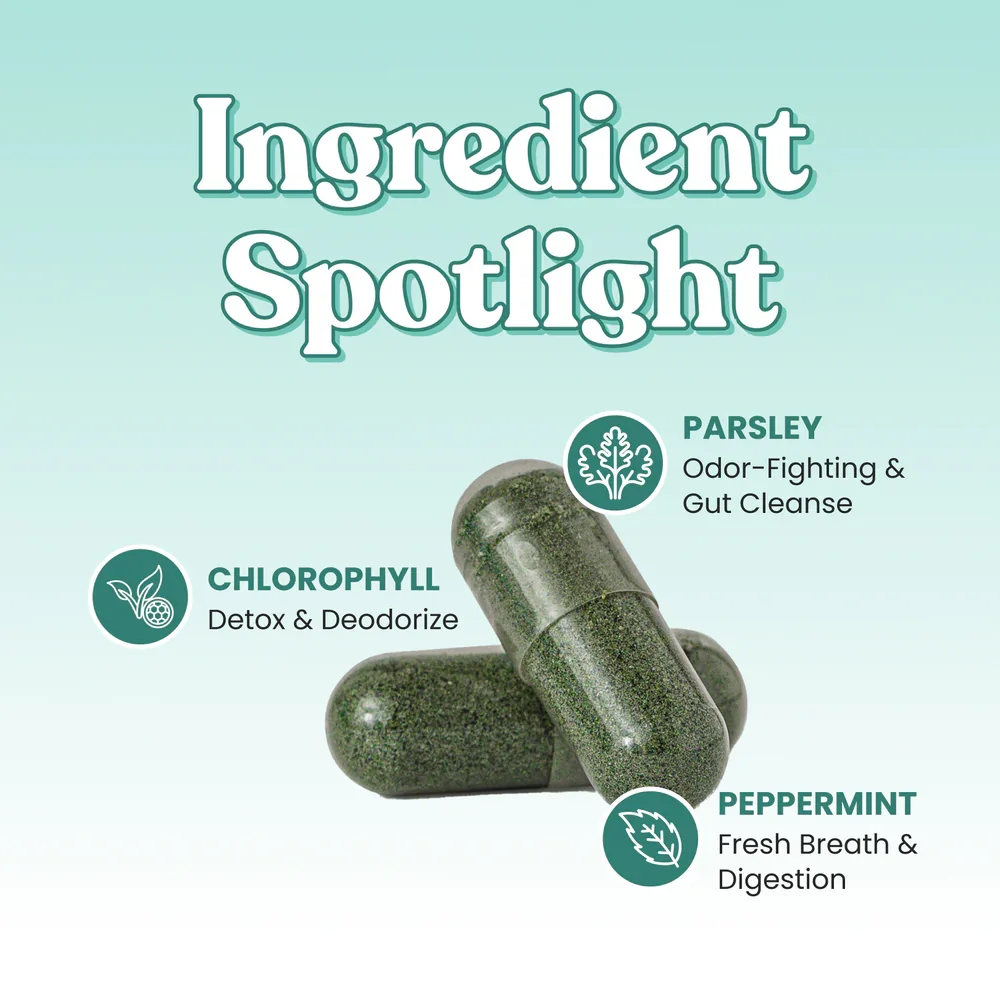 Body Magic Chlorophyll Pills - Vegan Capsules Natural Energy Booster For Body Odor, Detox & Digestion Support, Gut & Skin Health