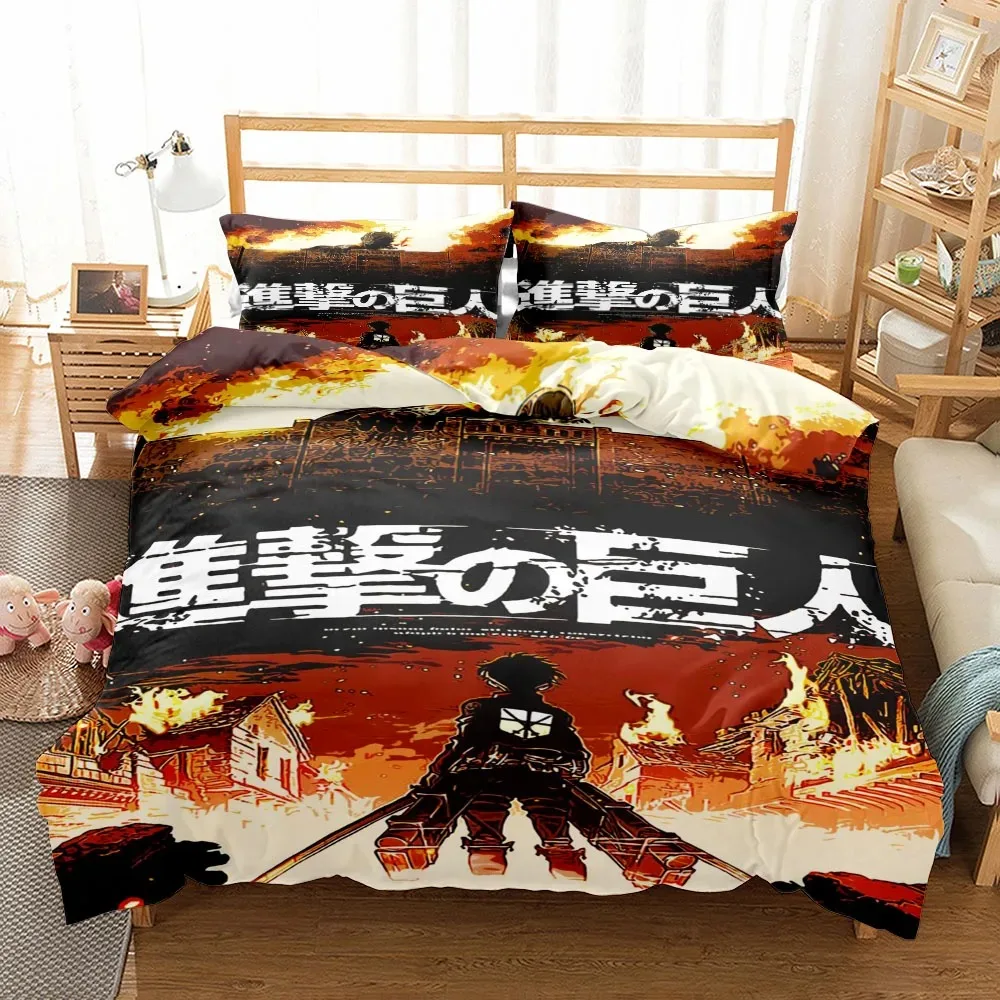 

2023 New Titan Attack Duvet Cover Set King Queen Double Full Twin Single Size Bed Linen Set