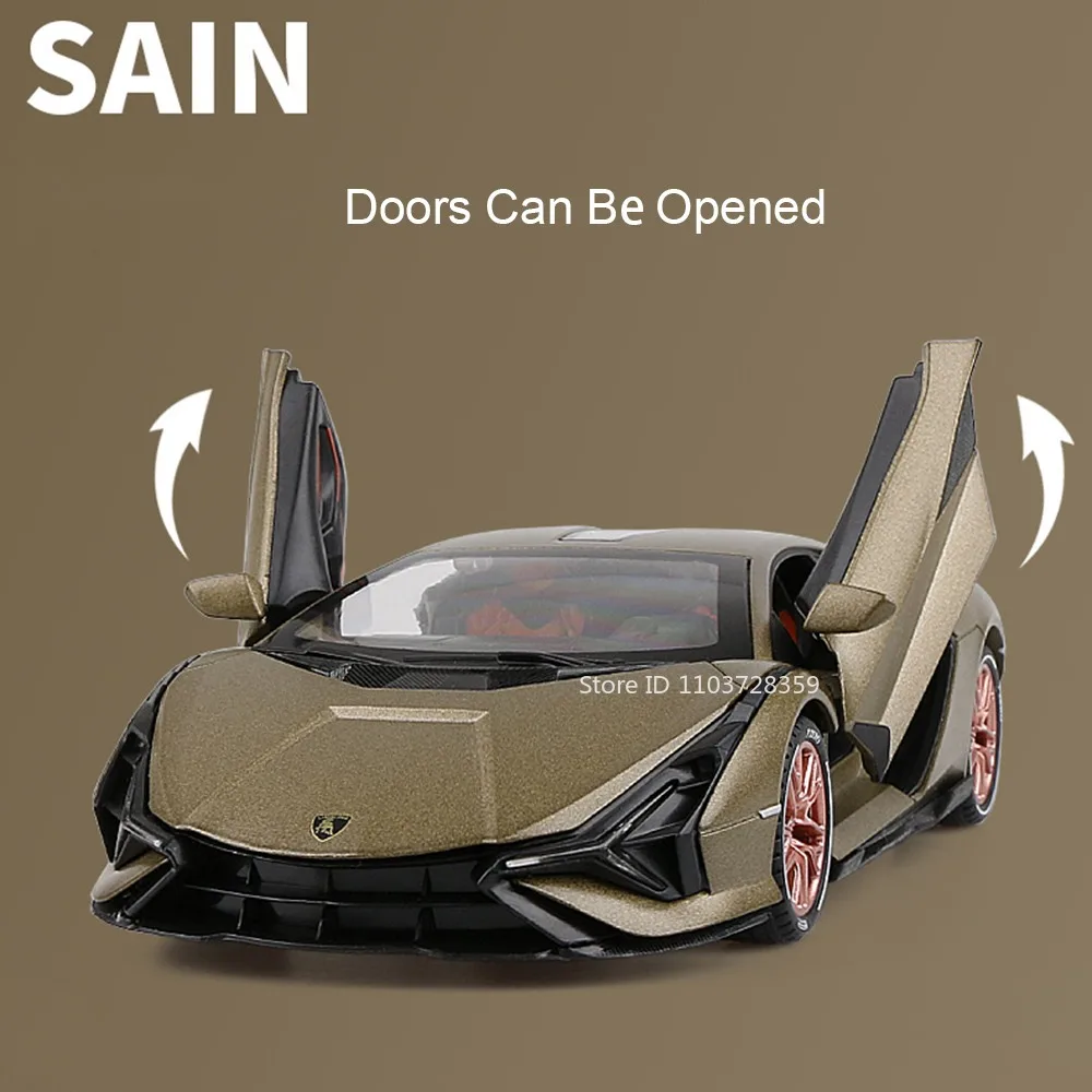 1:24 لامبور أوروس سيان FKP37 سبيكة سيارات رياضية لعب نماذج Diecasts على الطرق الوعرة المركبات ضوء الصوت نموذج مصغر سيارة هدايا الاطفال