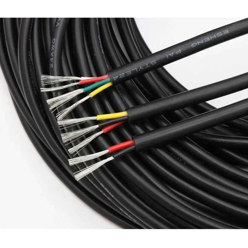 2/5/10M UL2464 Sheathed Wire Cable 30 28 26 24 22 20 18 16AWG Copper Signal Cable 2 3 4 5 6 7 8 9 10 Cores Electronic Audio Wire