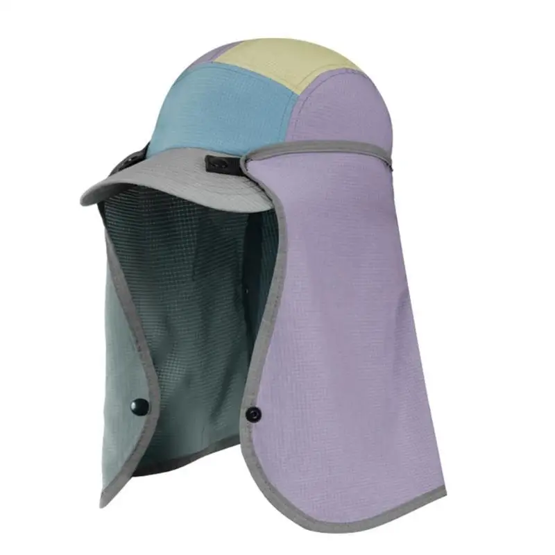 39BD Breathable Sun Hat for Women Men Neck Cover Neck Flap Wide Brimmed Hat