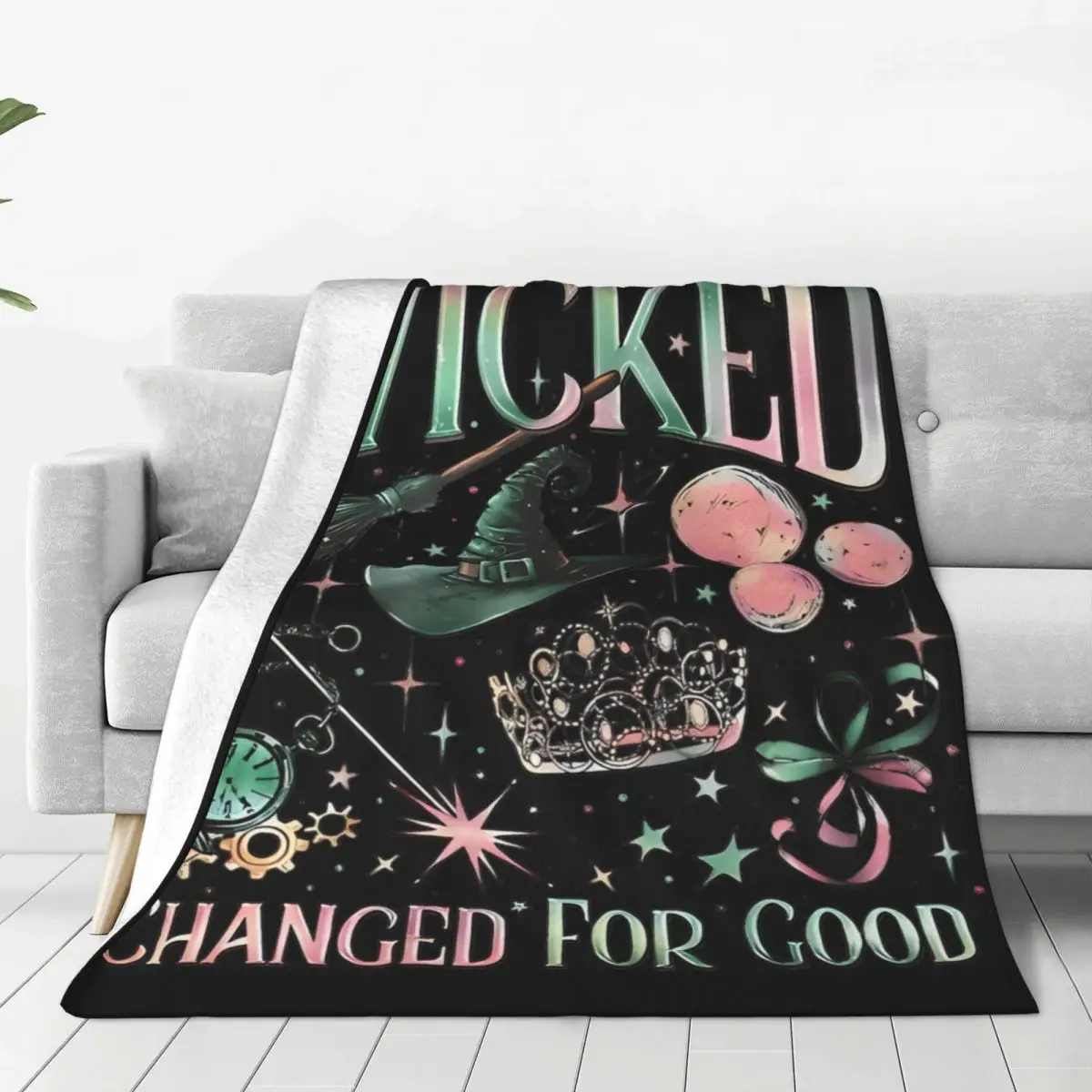 Wicked Elphaba & Glinda Super Warm Blanket Picnic Plush Throw Blanket Fashion Couch Chair Flannel Bedspread Sofa Bed Cover