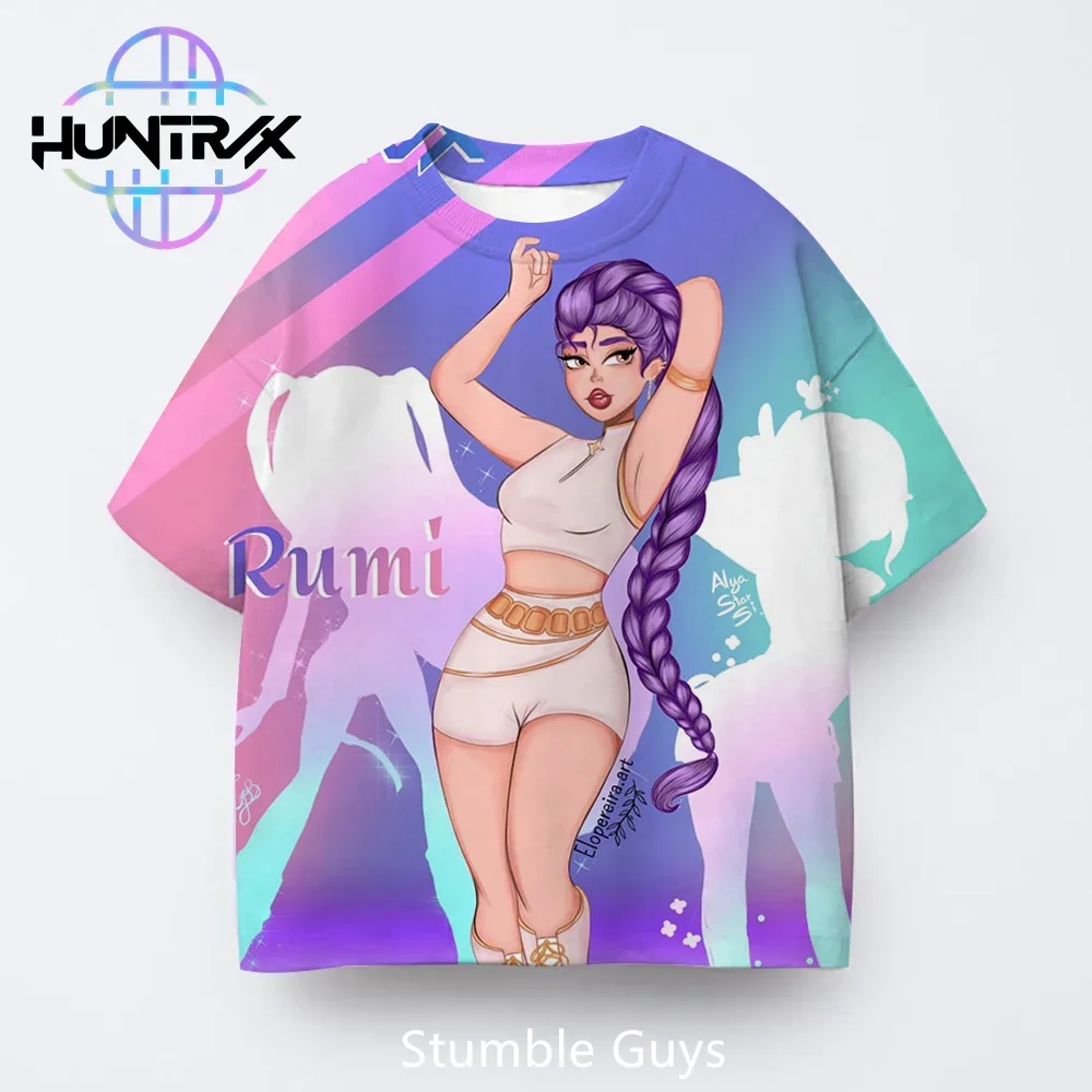 

Kpop Demon Hunters T-Shirt Kids Anime Clothes 3D Cartton Short Sleeve Casual Fashion Summer Boys Girls