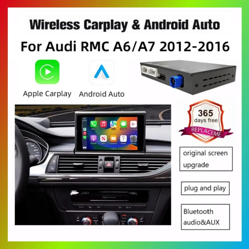 ANYFAR Wireless Carplay Android Auto Interface Retrofit สําหรับ Audi A6 C7 A7 2012-2016 RMC ระบบถอดรหัสกล่องโมดูล Airplay